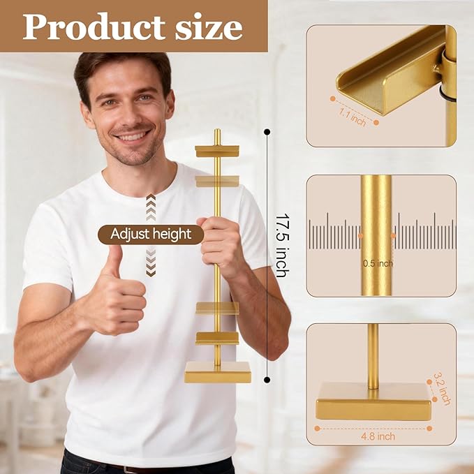 1pcs Adjustable Tabletop Easel Stand for Picture Frames, Picture Easels for Display, Gold Easel, Picture Frame Stand, Adjustable Art Easel.(18inch,Gold)