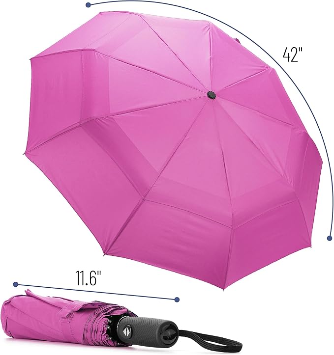 Mr. Pen- Windproof Travel Umbrella, Small Water-Resistant Automatic Folding Umbrella for Rain and Sun, Light, Compact and Portable for Women & Men, Fits Car & Backpack