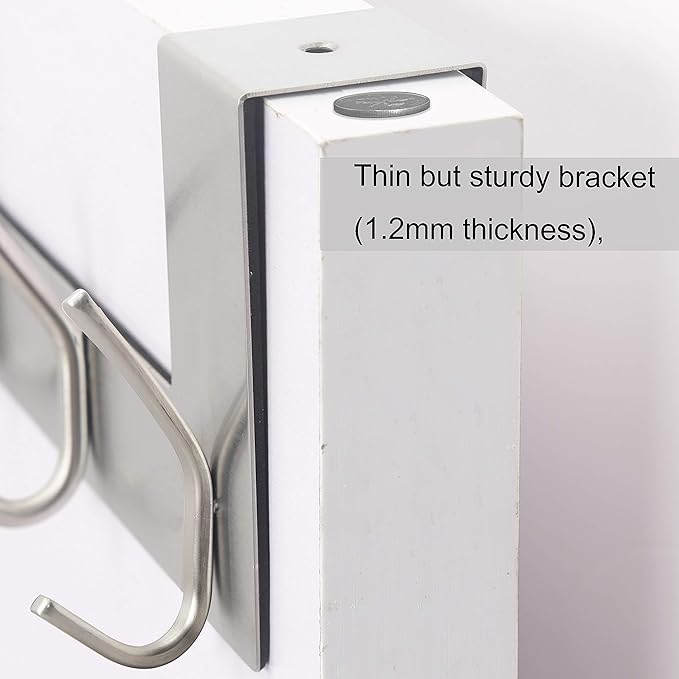 WEBI Over The Door Hooks for Clothes:Door Hanger,Over The Door Towel Rack,Door Coat Hanger Door Coat Rack for Hanging Towels,Hats,Behind Back of Bathroom,Bronze,2 Packs