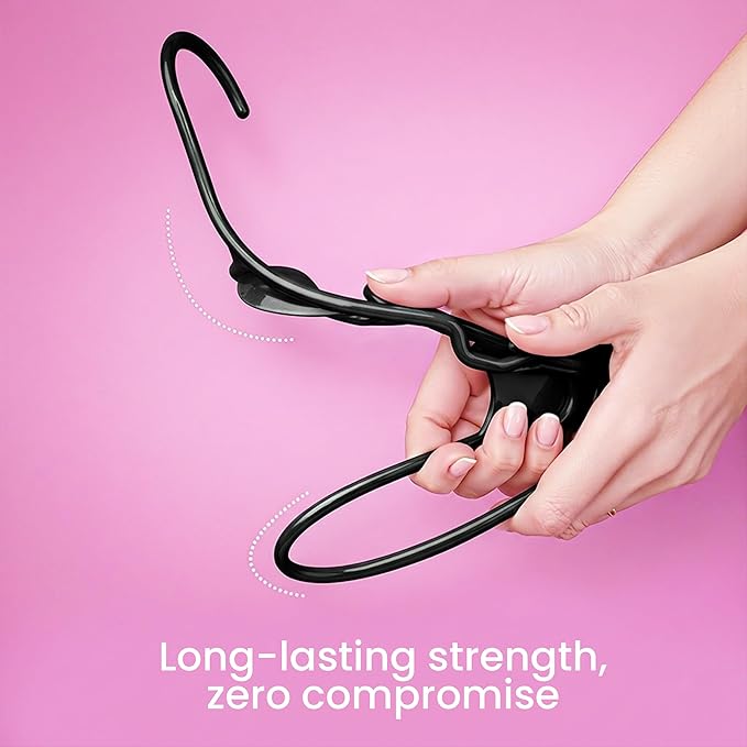 Utopia Home Clothes Hangers 30 Pack - Plastic Hangers Space Saving - Durable Coat Hanger with Shoulder Grooves (Black)