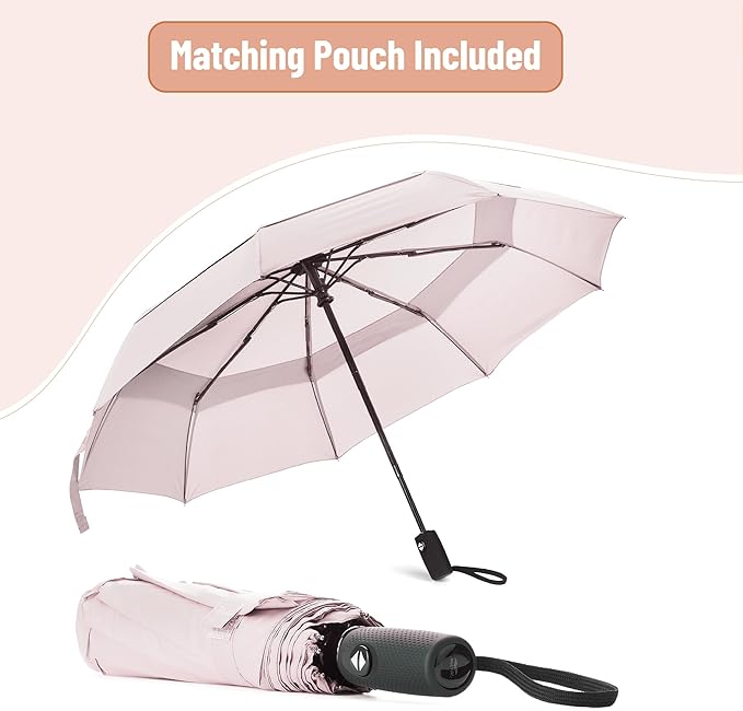 Mr. Pen- Windproof Travel Umbrella, Small Water-Resistant Automatic Folding Umbrella for Rain and Sun, Light, Compact and Portable for Women & Men, Fits Car & Backpack