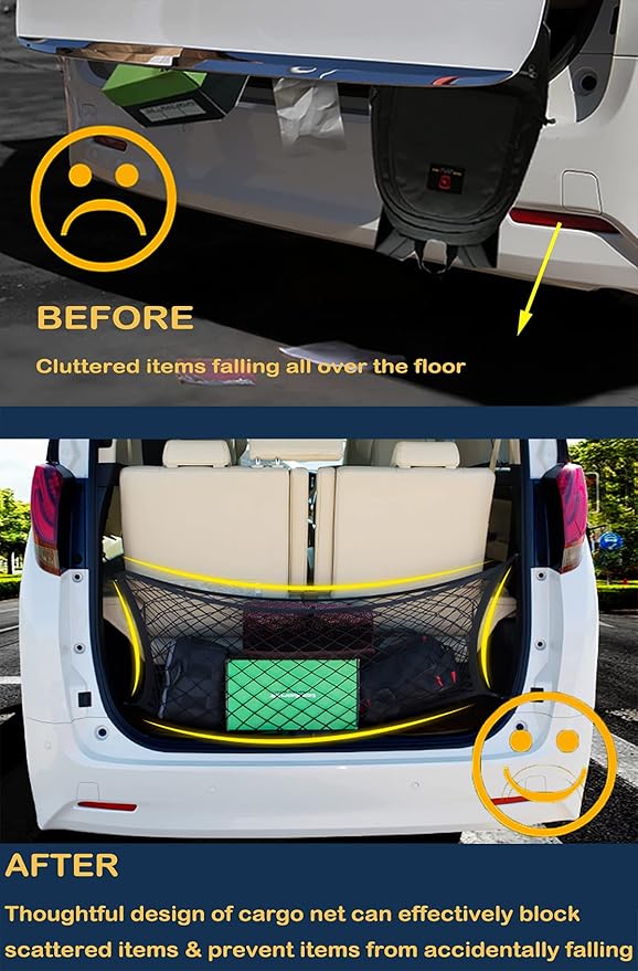 Envelope Style Trunk Cargo Net Compatible with KIA Telluride New 2026 2025 2024 2023 2022 2021 2020 Car Rear Nylon Mesh Tailgate Netting
