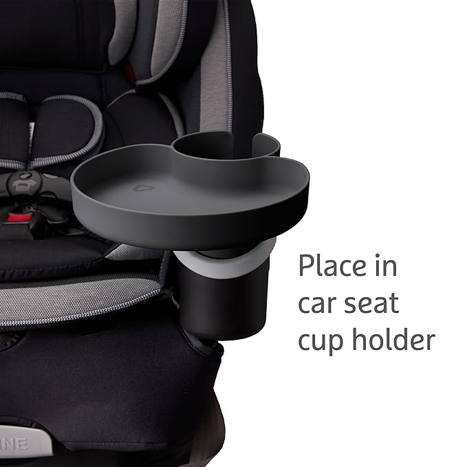 Munchkin® Carseat Tray - Toddler Travel & Road Trip Accessory for Mess-Free Snacking in The Car, Grey