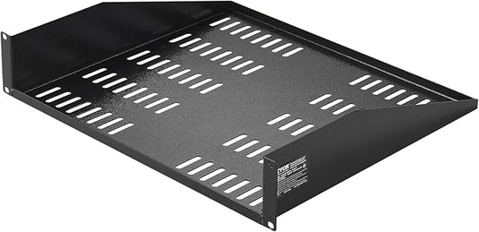 VEVOR 2U Server Rack Shelf - Universal Vented Cantilever Tray for 19 inch Network Equipment Rack & Cabinet, 16" Deep, 50 lbs Weight Capacity, Wall Mount