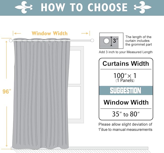ChrisDowa Room Divider Curtain 96 Inches Long, Wide Blackout Sliding Door Curtain for Bedroom, Room Darkening Privacy Window Curtain for Patio Door (1 Panel Set, Burgundy Red, 100 x 96 Inch)