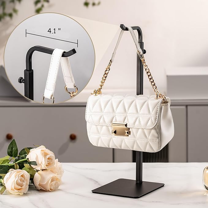 pickpiff Adjustable Purse Display Stands - Black Tabletop Display Holder for Handbags, Wreaths and Banners, for Home Closets, Retail Displays and Vendor Booths (2-Pack)