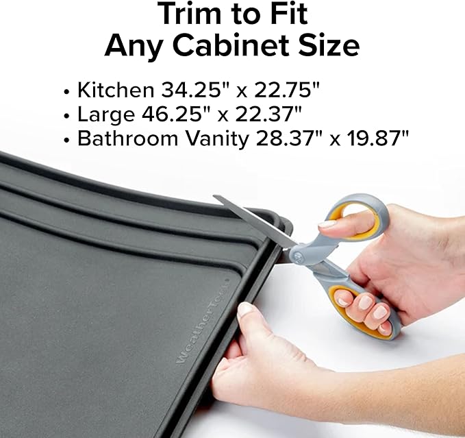 WeatherTech SinkMat – Waterproof Under Sink Liner Mat for Kitchen Bathroom – 34” x 22” Inches - Durable, Flexible Tray – Home undersink Organizer Must Haves, Black