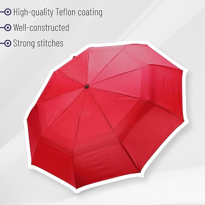 Mr. Pen- Windproof Travel Umbrella, Small Water-Resistant Automatic Folding Umbrella for Rain and Sun, Light, Compact and Portable for Women & Men, Fits Car & Backpack