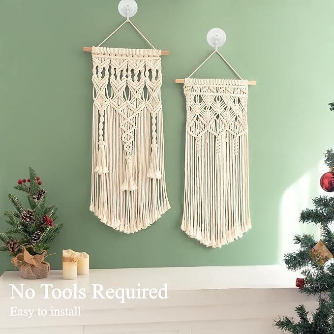 Adhesive Wall & Ceiling Decor Hooks: 4-Pack 3 lbs Heavy Duty No-Drill 360° Swivel Adjustable for Hanging Home Accents Lights Plants Wind Chimes Compatible with 3M Command Strips