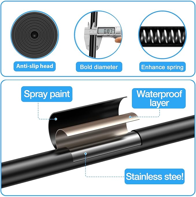 1 Pack Spring Tension Rods 18-26 Inches, 7/8 Inch Diameter Black No Drill Spring Loaded Adjustable Extendable, Small Short Tension Curtain Rod for Windows Kitchen Doorway Closet Cupboard