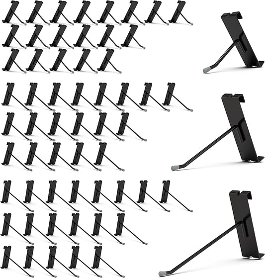 HUHOLE 60 Pack Gridwall Hooks 2 Inch, 4 Inch, 6 Inch–Black Metal Display Hangers for Wire Grid Panel – Heavy Duty Retail Store Fixtures, Garage Organizer, Craft Fair & Jewelry Rack (20lbs Capacity)