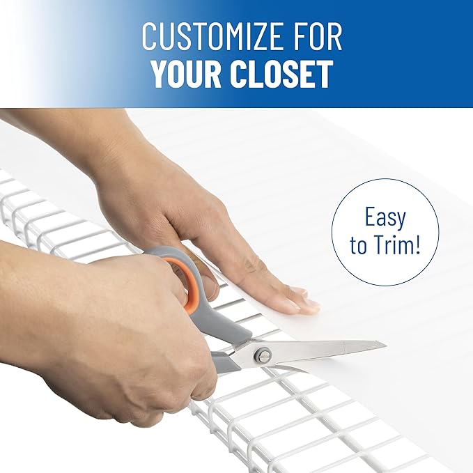 Wire Shelf Liner - 12" x 48" Flat Packed - Set of 4 - Clear - Wire Shelf Liners for Closets, Pantry and More - Plastic Closet Liner for Shelves - Easy to Trim - Wire Rack Cover - Closet Shelf Liner