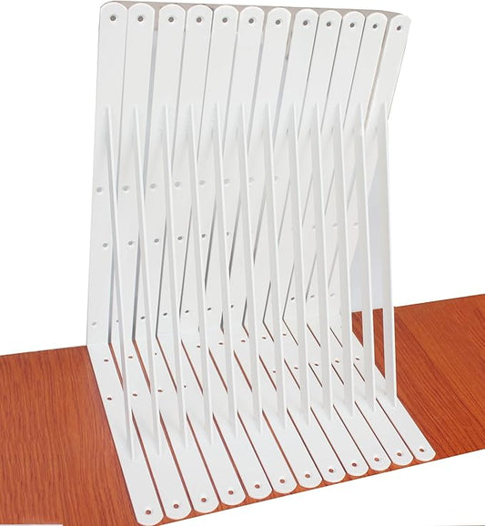 12 Pack L18 x H 12" White Heavy Duty Shelf Brackets with Screws Metal Shelf Brackets Shelf Support Angle Brackets for Shelves L Brackets Heavy Duty Floating Shelf