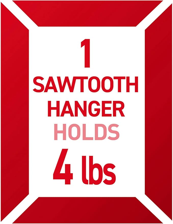 Command Sawtooth Picture Hangers, 4 Frame Hangers and 8 Command Strips, Damage-Free Hanging Sawtooth Frames, No Tools Wall Hooks for Christmas Decorations, Holds up to 4 lb (Pack of 2)