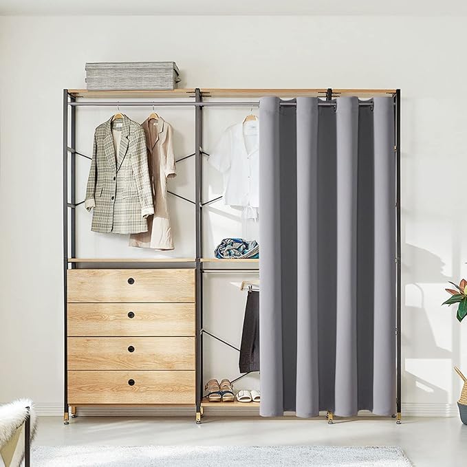 ChrisDowa Blackout Door Curtains for Doorway Privacy, Grommet Closet Curtains for bedroom closet door, Thermal Insulated Temporary Doorway Cover Room Divider Drapes (1 Panel, Light Grey, 52 x 80 Inch)