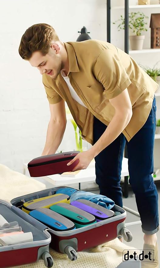 Dot&Dot Slim Packing Cubes for Travel 5pc Set - Narrow Suitcase Luggage Organizer Bags - Thin Travel Essentials for Backpacks - Lightweight Packing Organizers (Non-Compression)