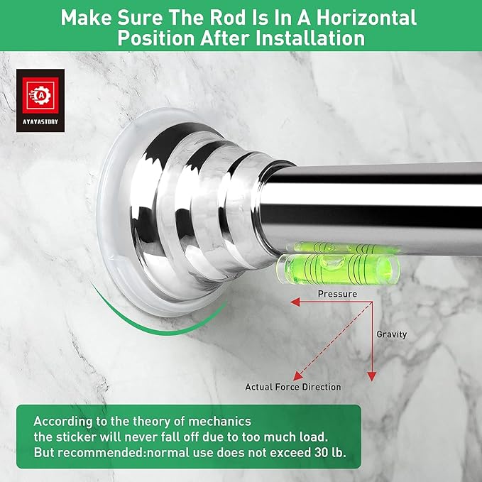 Adhesive Shower Curtain Rod Holder,No Slippage Wall Mount Retainer of Shower Rod for bathroom,Heavy Duty Tension Rod brackets No Drilling(Shower Curtain Rod Not Included) (4 Pack)