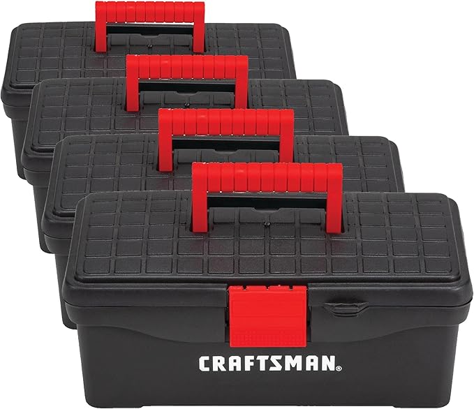 CRAFTSMAN Tool Box,Lockable,13 in.,Red/Black (CMST13004),(Pack of 4)