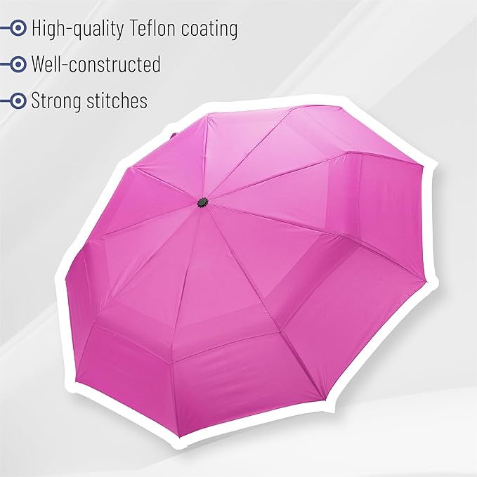 Mr. Pen- Windproof Travel Umbrella, Small Water-Resistant Automatic Folding Umbrella for Rain and Sun, Light, Compact and Portable for Women & Men, Fits Car & Backpack