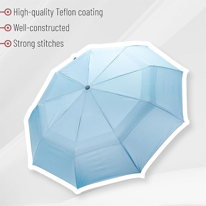 Mr. Pen- Windproof Travel Umbrella, Small Water-Resistant Automatic Folding Umbrella for Rain and Sun, Light, Compact and Portable for Women & Men, Fits Car & Backpack
