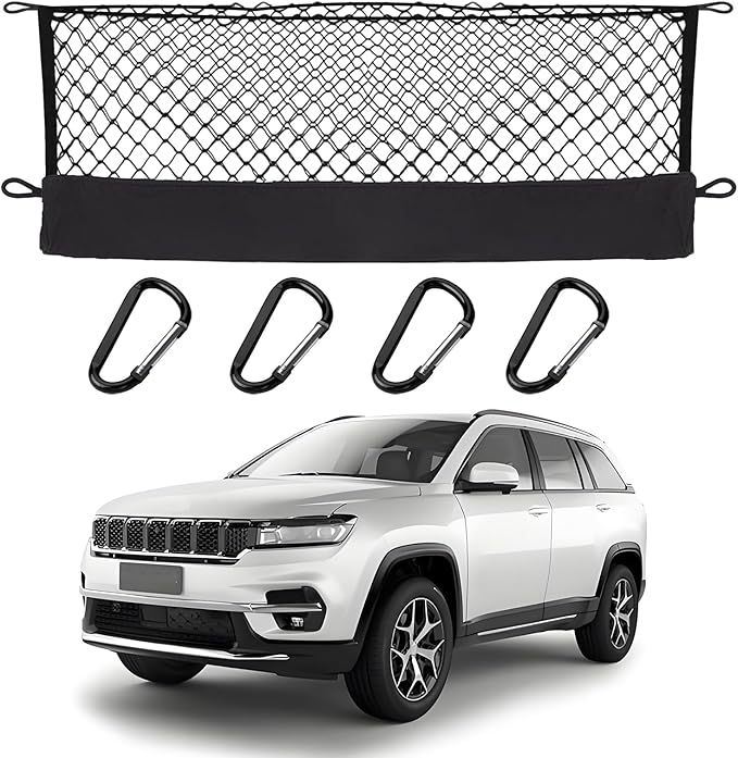Envelope Style Cargo Net Compatible with Jeep Grand Cherokee WL & Jeep Grand Cherokee L WL (Both 3-Row & 2-Row) 2026 2025 2024 2023 2022 SUV Trunk Car Rear Tailgate Touring Netting