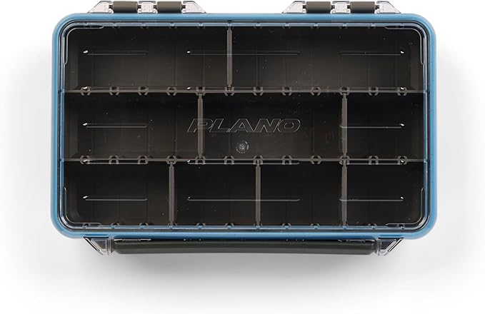 Plano StowAway 3600 Waterproof Stow Tackle Box, 4-Pack, IPX7 Waterproof Rating, with Rustricor, Single Latch Design, Transparent DuraView Lid, Storage for Fishing Bait, Lures and Gear