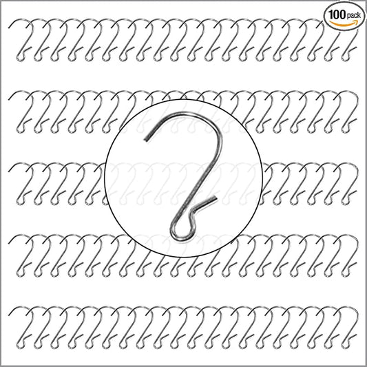 Clip Strip 100 Pack S Hooks, 1.69" S Shaped Hooks for Hanging Plants, DIY Crafts, Jewelry, Keys, Decorations, Kitchen Utensils, Merchandisers, Displays, Products in Retail, Pinched Version
