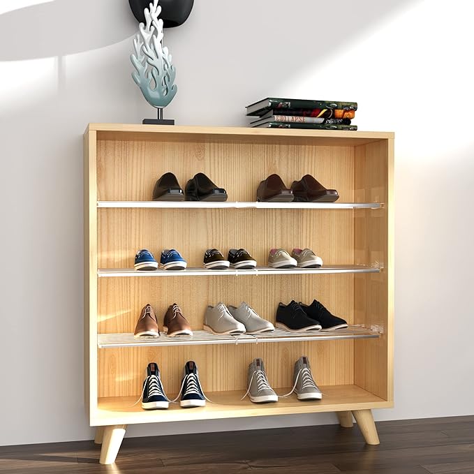 Expandable Closet Shelves Organizers, Adjustable Shelf for Cabinet Rack Storage Wardrobe Divider Shelving for Closets Pantry Cupboard Kitchen Large 1 Pack
