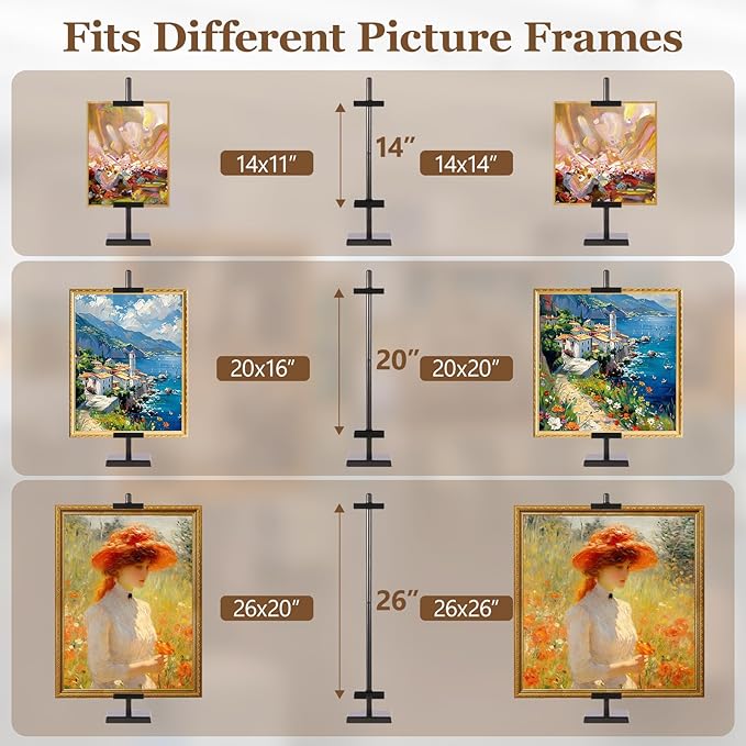 1pcs Adjustable Tabletop Easel Stand for Picture Frames, Picture Easels for Display, Gold Easel, Picture Frame Stand, Adjustable Art Easel.(30inch,Black)