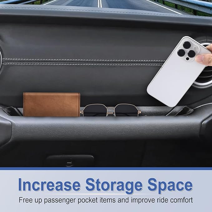 SINGARO Passenger Storage Tray Organizer Grab Handle Storage Box Compatible with 2018-2023 Jeep Wrangler JL JLU, Jeep Wrangler Accessories, Car Interior Accessories, Black