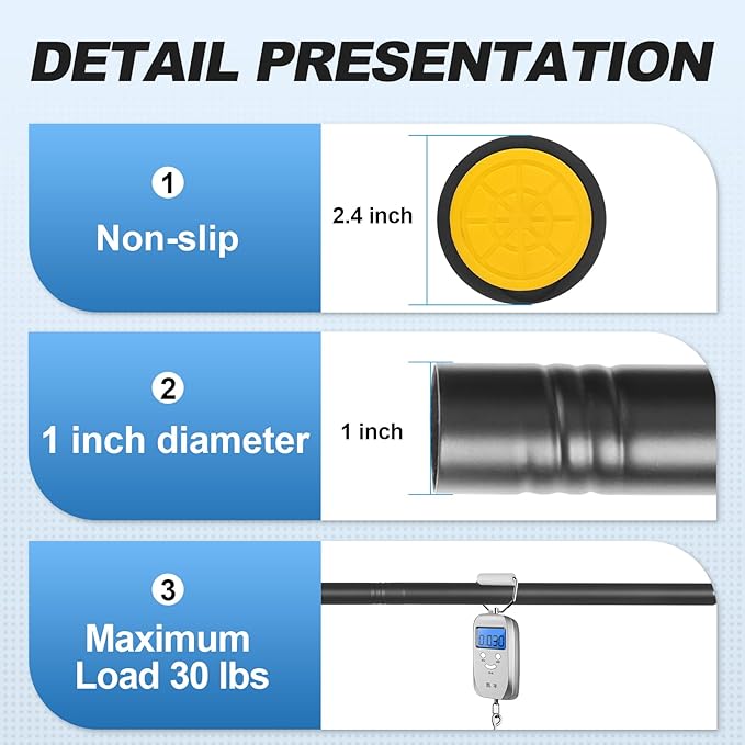 CorkLatta 2 Pack Black Shower Curtain Rod 31 to 80 Inch,1 Inch Diameter Adjustable Spring Tension Stainless Steel Telescoping Rod,Easy Install,No Rust