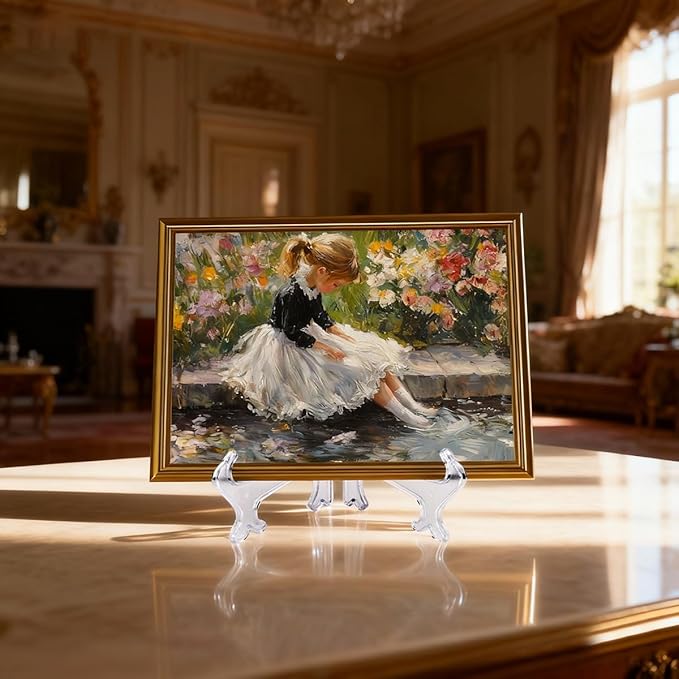 10 Inch Clear Acrylic Easel Stand 2pcs Large Plate Display Holder for Decorative Chargers Wall Art Framed Photos Table Centerpieces Wedding Decor Foldable