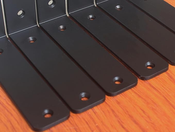 10 Pack - L 6" x H 4" x W1.5, 5mm Thick Black L Shelf Bracket, Iron Shelf Brackets, Metal Shelf Brackets, Floating Shelf, Shelf Supports with Screws