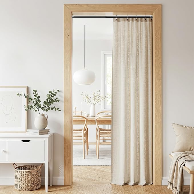 2Pack Tension Curtain Rod for Window 34 to 59 Inch Adjustable Spring Loaded Curtain Rods No Drilling Black Tension Rods for Doorway Closet Door Kitchen Bathroom