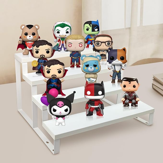 White Wood Cologne Organizer for Men Women,4 Tier Perfume Stand for Dresser Waterproof Cologne Stand with Anti-Slip pads for Party,Makeup,Figures,Cupcake,Perfume,Display Risers Stand Organizer