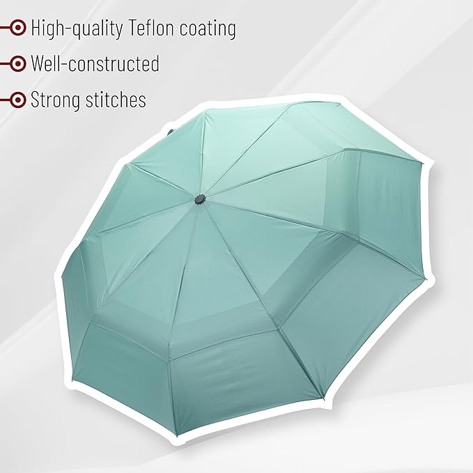 Mr. Pen- Windproof Travel Umbrella, Small Water-Resistant Automatic Folding Umbrella for Rain and Sun, Light, Compact and Portable for Women & Men, Fits Car & Backpack