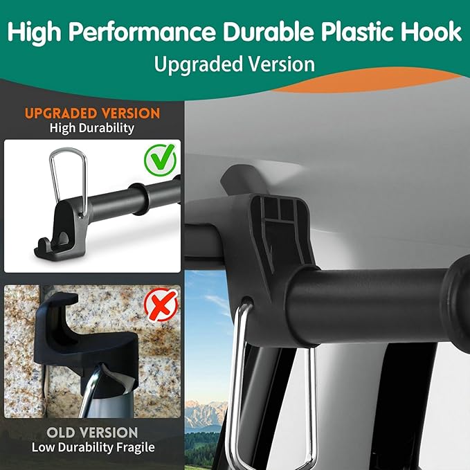 Car Clothes Hanger Bar – Adjustable Telescopic Car Clothes Rack, 30–62 Inches, for Wrinkle-Free Clothes Hanging in Vehicles, Heavy-Duty Non-Slip Car Hanging Rod for Sedans, SUVs, Trucks, Travel