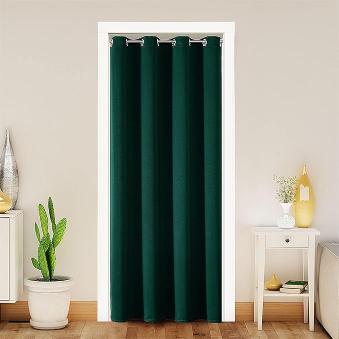 ChrisDowa Grommet Blackout Curtains for Bedroom - Thermal Insulated Room Darkening Curtains for Living Room (1 Panel Set, Forest Green,52W x 95L)