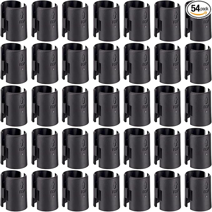 Snnalosses 54 Pack Wire Shelving Shelf Lock Clips, Black, ABS Plastic & Metal, 1" Post Shelvings, Replacement Clips for Metro, Thunder Group, Alera & More