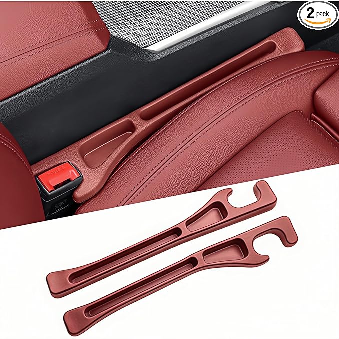 EnzeroTools Car Seat Gap Filler, 2-Pack No-Drop Seat Side Gap Seam Filler Organizer with Phone Holder, Universal Fit Fill The Gap Between Seat & Console, Perfect for Car, SUV, Truck