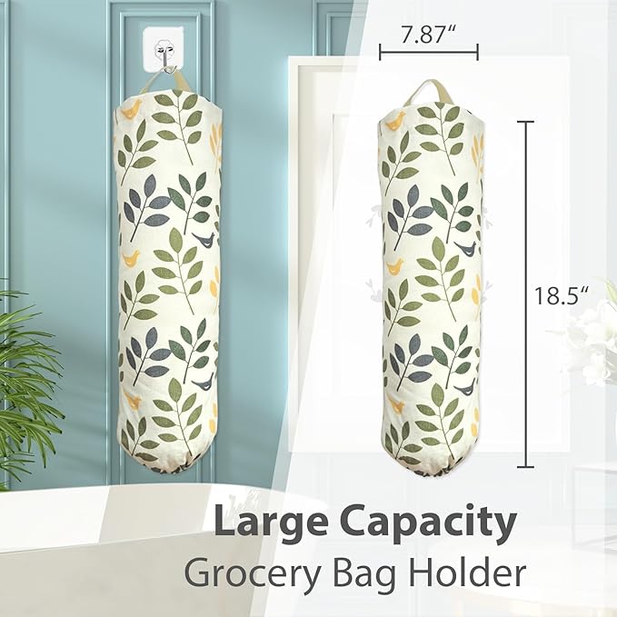 SYIPO Plastic Bag Holder, Reusable Grocery Bag Organizer, Wall Mount, 1 Pack, Tree Branches