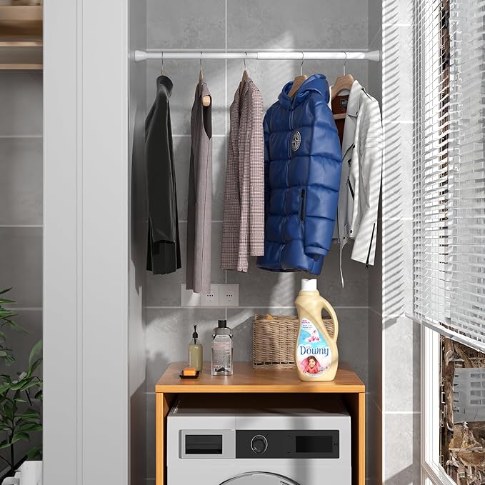 White Tension Rods 16 to 26 Inch Tension Curtain Rod Small Tension Rods Adjustable Curtain Rod Spring Curtain Rods No Drilling Expandable Pressure Spring for Closet Kitchen