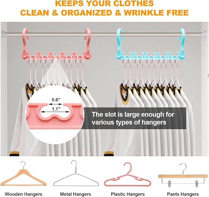 12-Pack-Closet-Organizers-and-Storage,Clothes-Organizer-Hangers for Heavy Clothes Sturdy Home Closet Organization and Storage,College-Dorm-Room-Essentials for Girls,Cloth-Storages-Space-Saving-Hangers