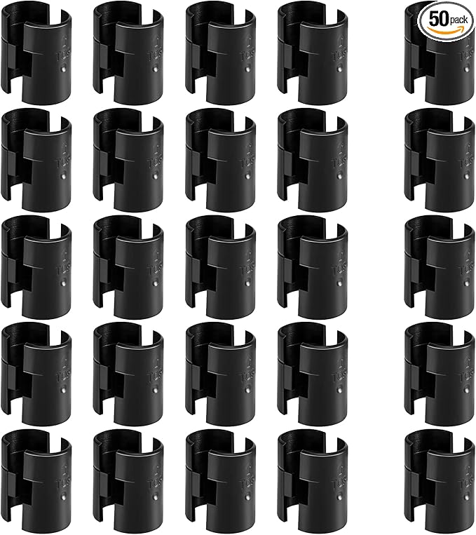 50 Pcs Wire Shelving Shelf Lock Clips for 1" Post - 25 Pairs of Shelving Sleeves Replacements for Wire Shelving System Plastic Accessories Parts