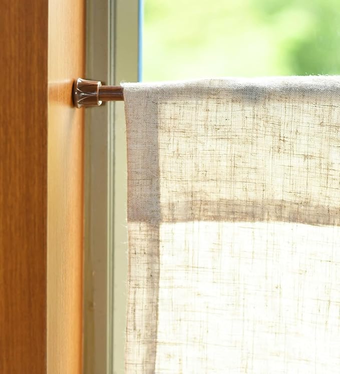 KXLife 6 Pack Spring Tension Curtain Rod 16-28", Tension Rods No Drill for Window, Cupboard Bars Rod, Oak