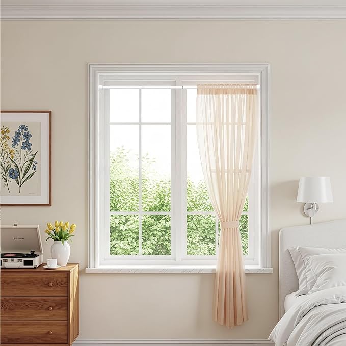 1Pack White Tension Curtain Rods 31 to 62 Inch Small Curtain Rods No Drilling Short Tension Rod Adjustable Spring Curtain Rod for Windows Door Closet Pressure Rod