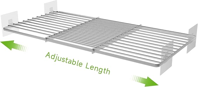 Expandable Closet Shelves Organizers, Adjustable Shelf for Cabinet Rack Storage Wardrobe Shelving for Closets Pantry Cupboard Kitchen Small 1 Pack