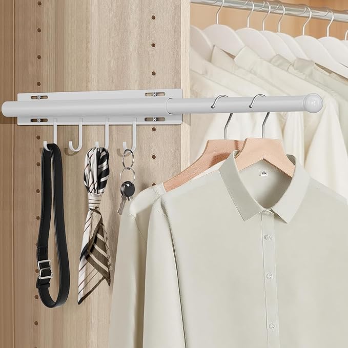 12 inch valet rod,extendable and pull-out wardrobe pole for hanging clothes pull out,closet extender hanging rod,wardrobe extender pole,closet accessories, closet valet rod slide out