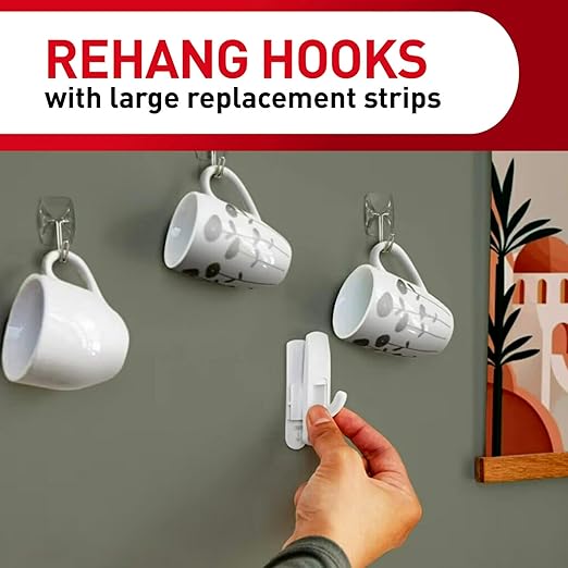 Command Indoor Large Replacement Strips, Holds up to 5 lb, 40 Adhesive Strips – Damage-Free Wall Hanging Refill, Re-Hang Large Hooks for Home Décor and Wall Décor