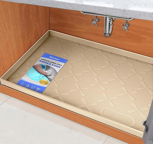 SIKADEER 40" x 22" Under Sink Mat Waterproof, Silicone Mat Kitchen Drawer Shelf and Cabinet Liner, Sink Protector for Kitchen Organizers and Storage, Boot Tray Pet Food Mats